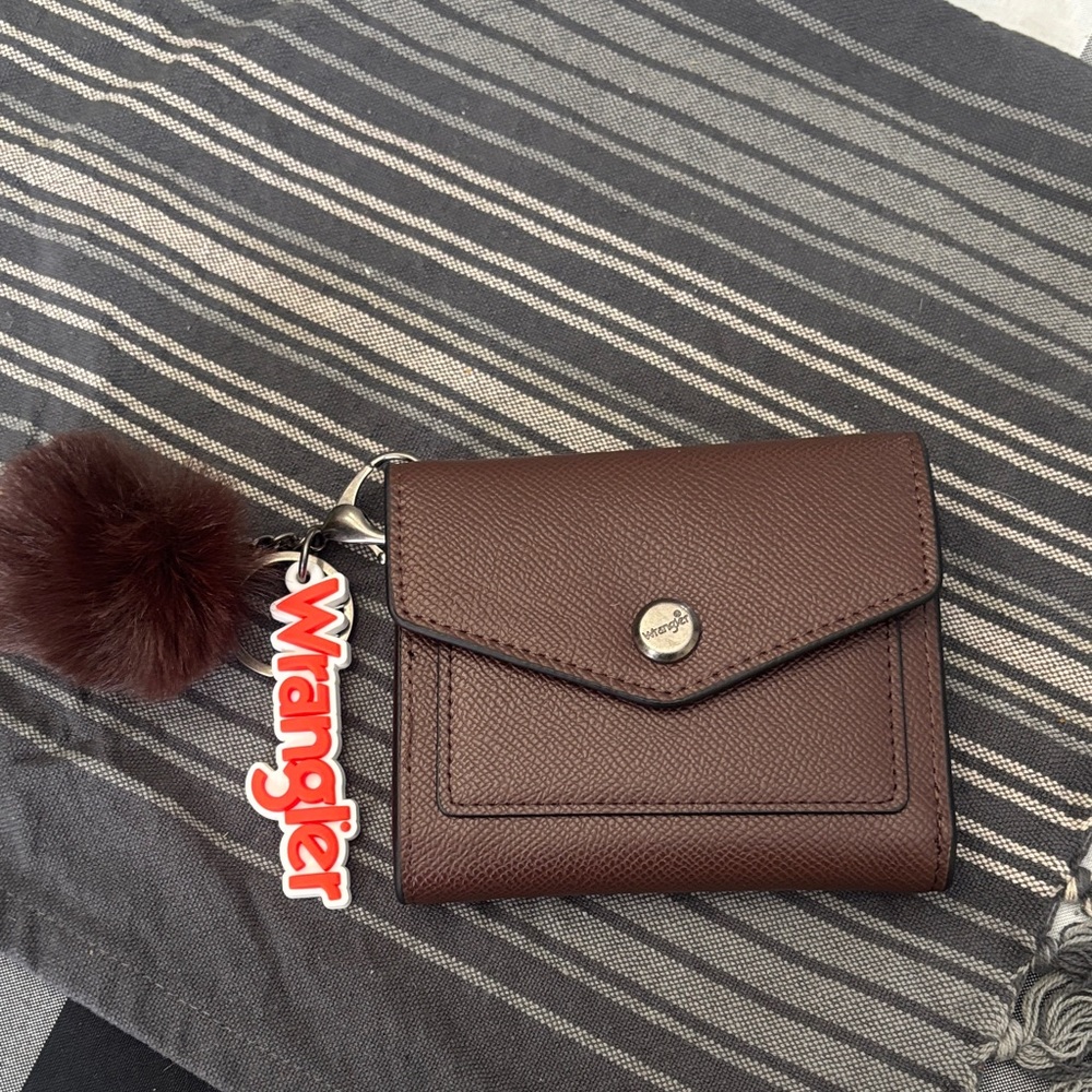 Wrangler Dark Brown Wallet with Pom Pom Charm